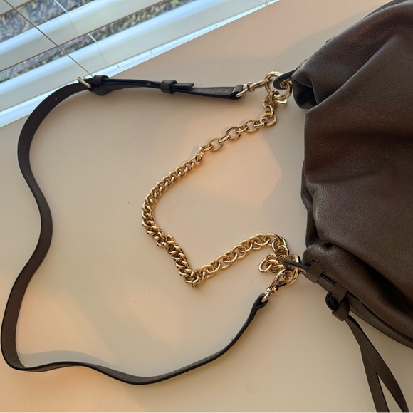 Henri Bendel Dark Brown Shoulder Bag with Gold Chain - Picture 10 of 10